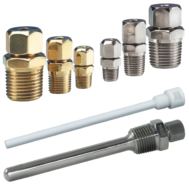 Temperature  Accessories Thermowells, Compression Fittings, Glands and Switch Boxes.